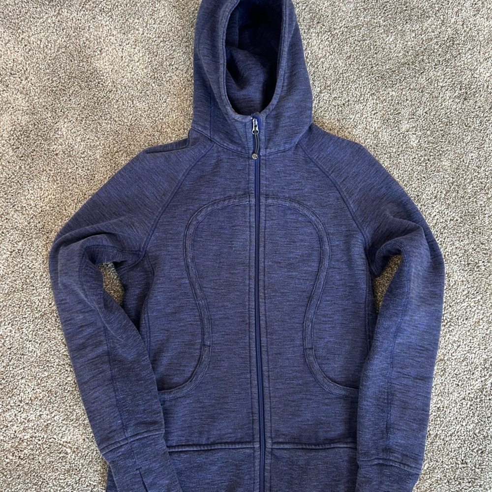 Lululemon Scuba Heather & Black Purple Zip-Up Hoodie